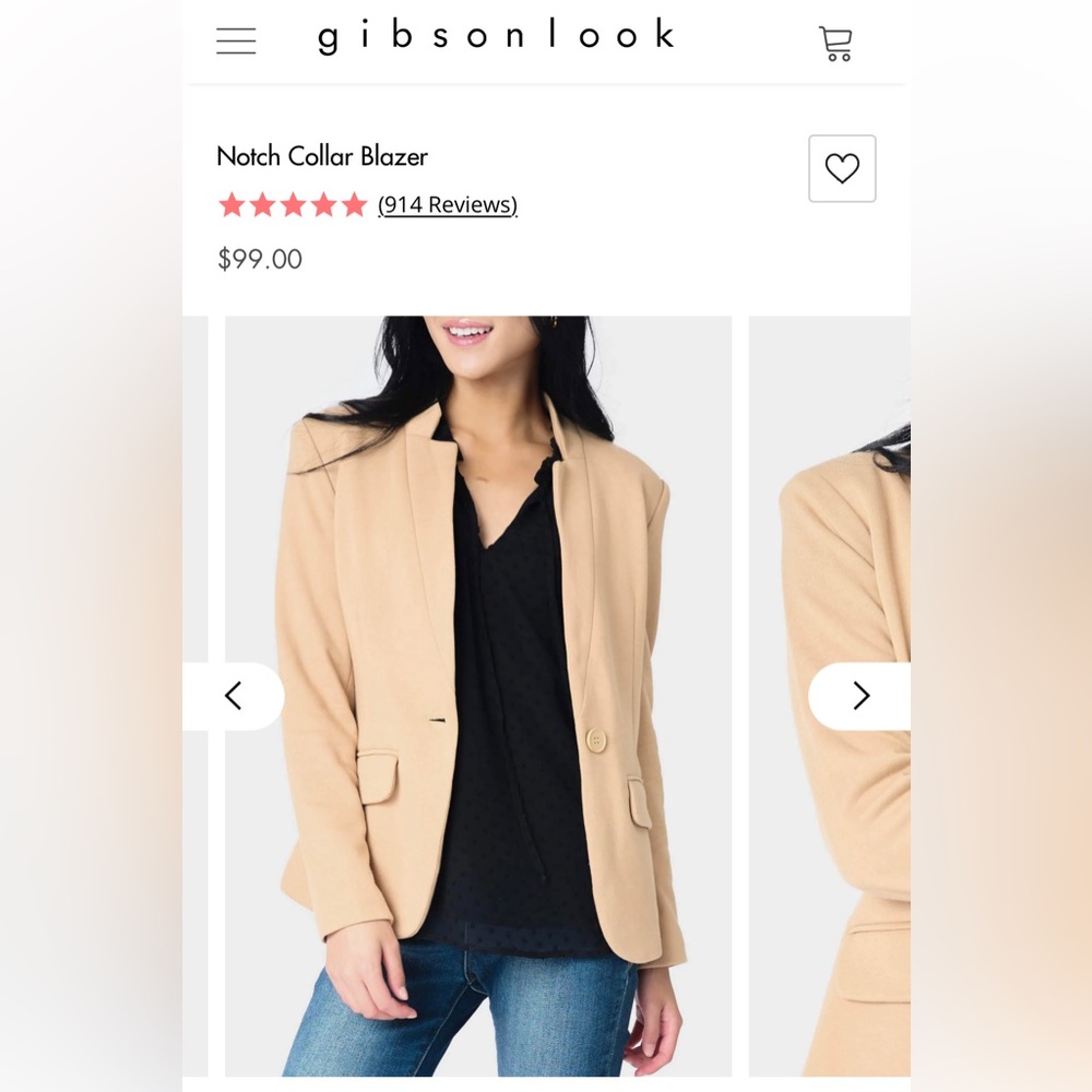 Gibson Look Notch Collar Blazer, size large